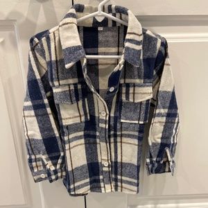 Brand New Kids Blue/White/Brown Flannel Shirt